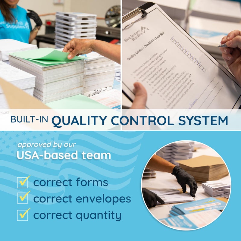 Blue Summit Supplies 25 W2 Tax Envelopes for 4-Up Box W2 Forms, Envelopes Designed for Printed 4 Part W2 Laser Forms for QuickBooks and other Tax Software, 5 5/8â€™â€™ x 9â€™â€™, Peel & Seal Flap - Image 5